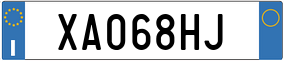 Plaka XA 068HJ