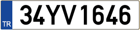 Plaka 34 YV 1646