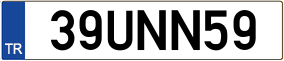 Plaka 39 UNN 59